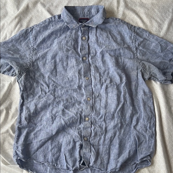 UNTUCKit Men's Light Blue linen  Casual Button Down Shirt - Picture 3 of 8